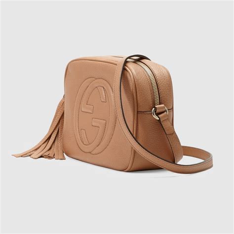 gucci disco neutro|Rose Beige Leather Soho Small Disco Bag .